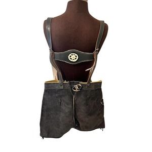Genuine Lederhosen Bavarian Traditional Oktoberfest Leather Shorts for Festival